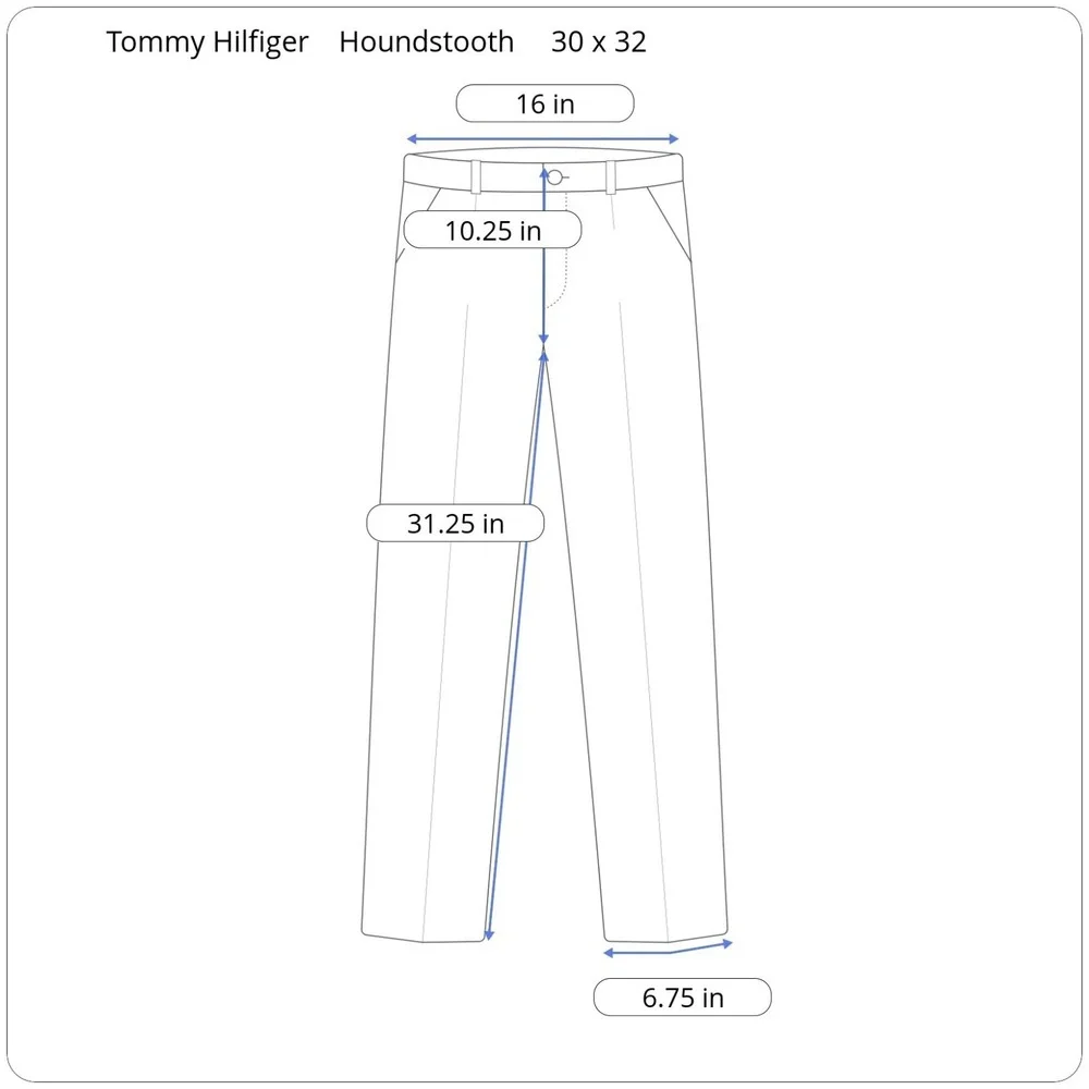 New $95 Tommy Hilfiger Men's 30 x‎ 32 Gray Houndstooth Performance Dress Pants